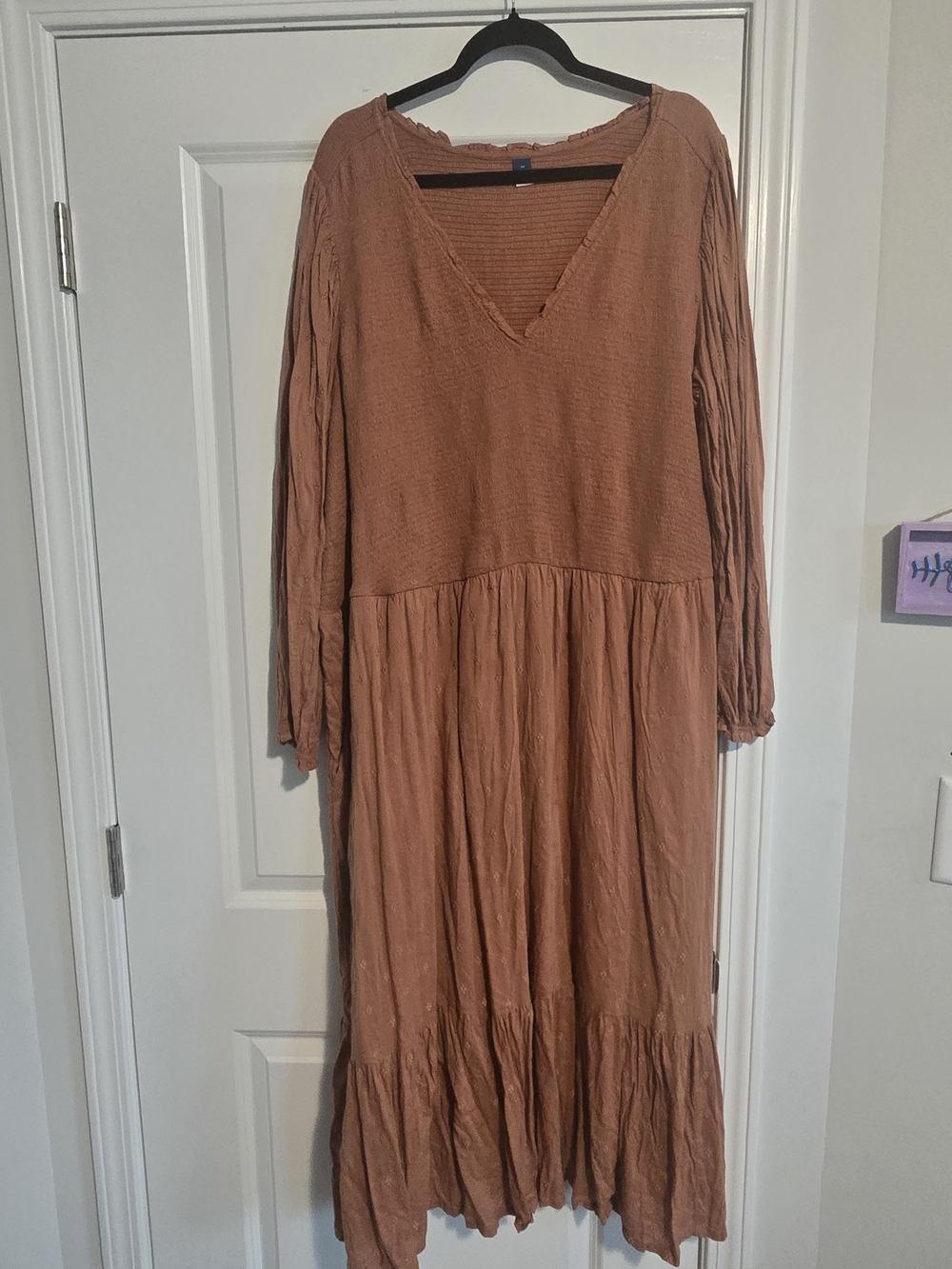 Old Navy Rust-Colored V-Neck Tiered Maxi Dress